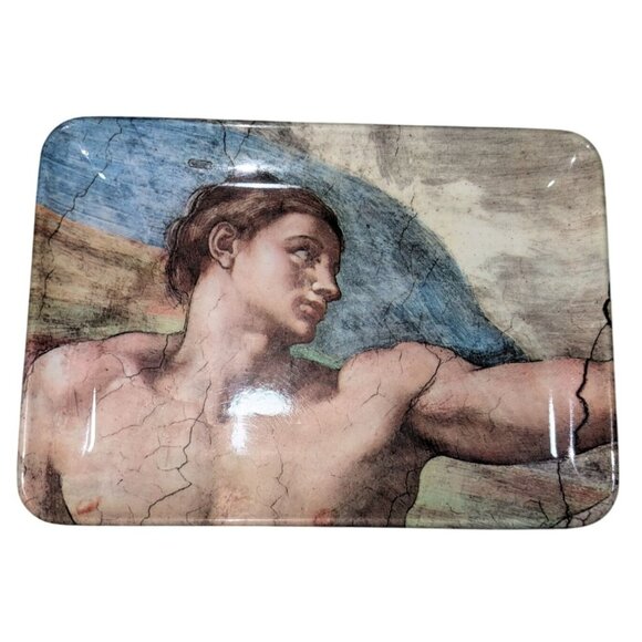 Small tray Set 4 Italy Michelangelo Sistine Chapel Melamine dish - Picture 1 of 9